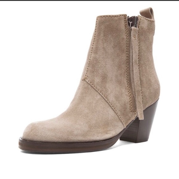 Acne Shoes Sale Acne Studios Pistol Boot In Tawny Gray Suede